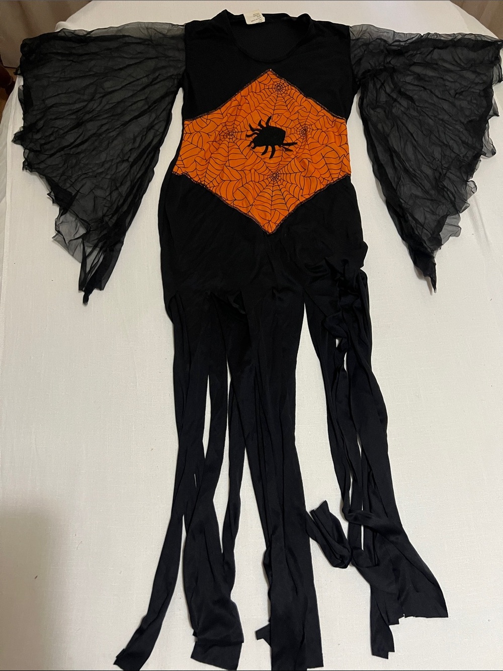 Adult Black and Orange Spider Web Dress Costume